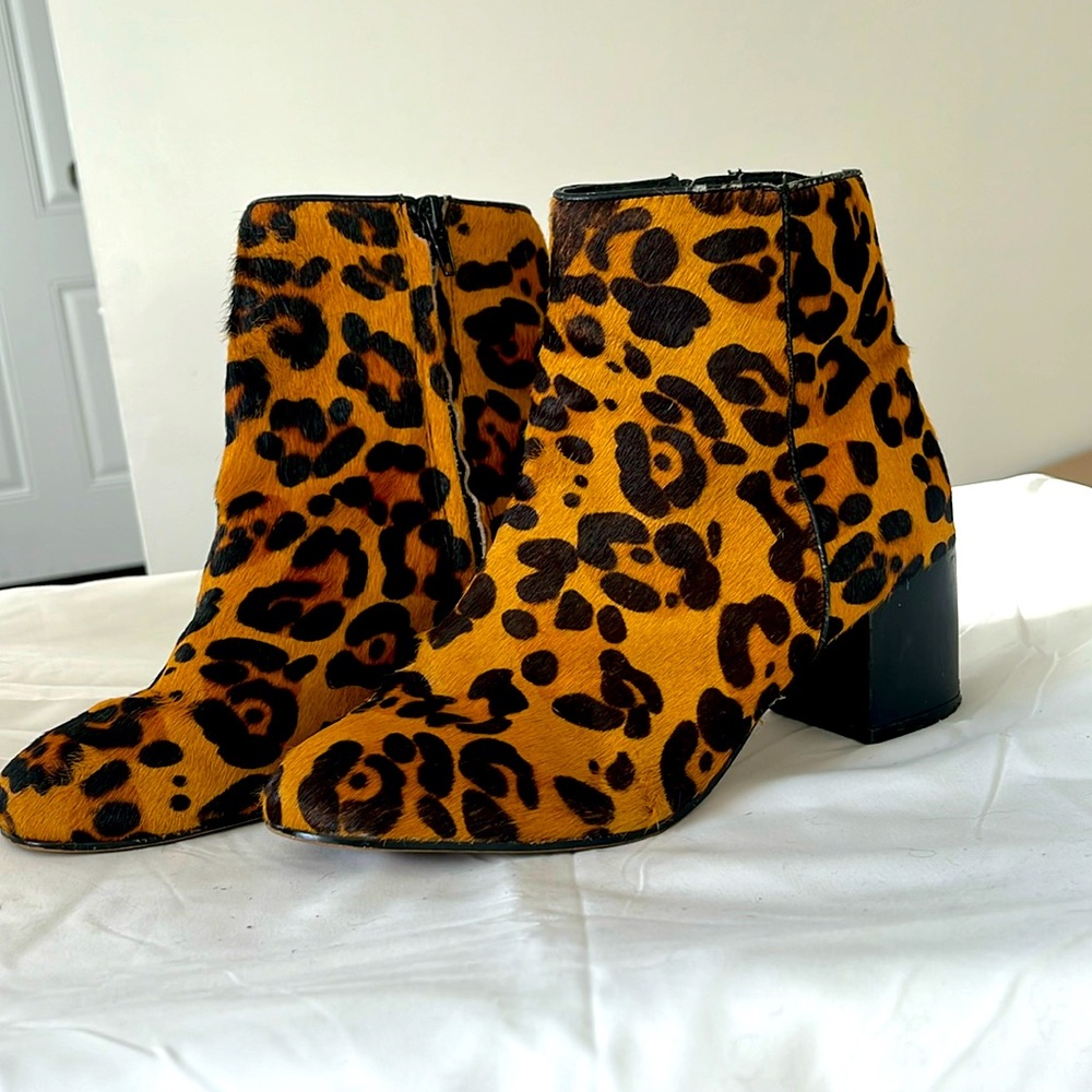 Urban outfitters leopard print ankle boots